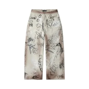 HMDD Graffiti Chino Pants Multi Beige