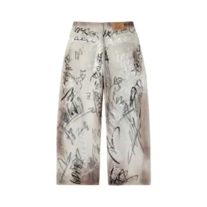 HMDD Graffiti Chino Pants Multi Beige Back