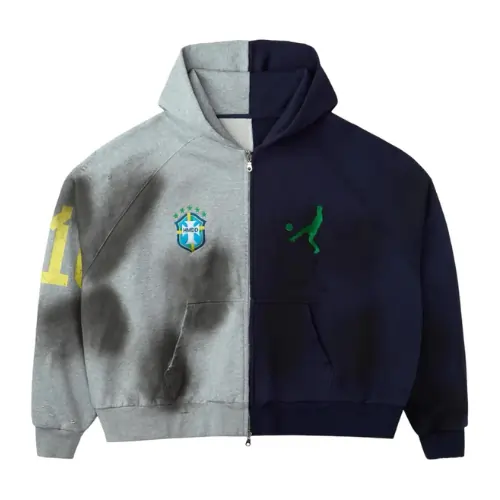 HMDD Arnold Palmer Zip Up Hoodie Navy Blue Grey