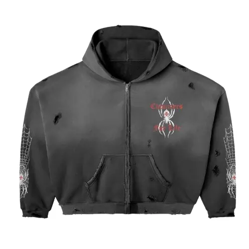 HMDD BLACK WIDOW ZIP UP HOODIE